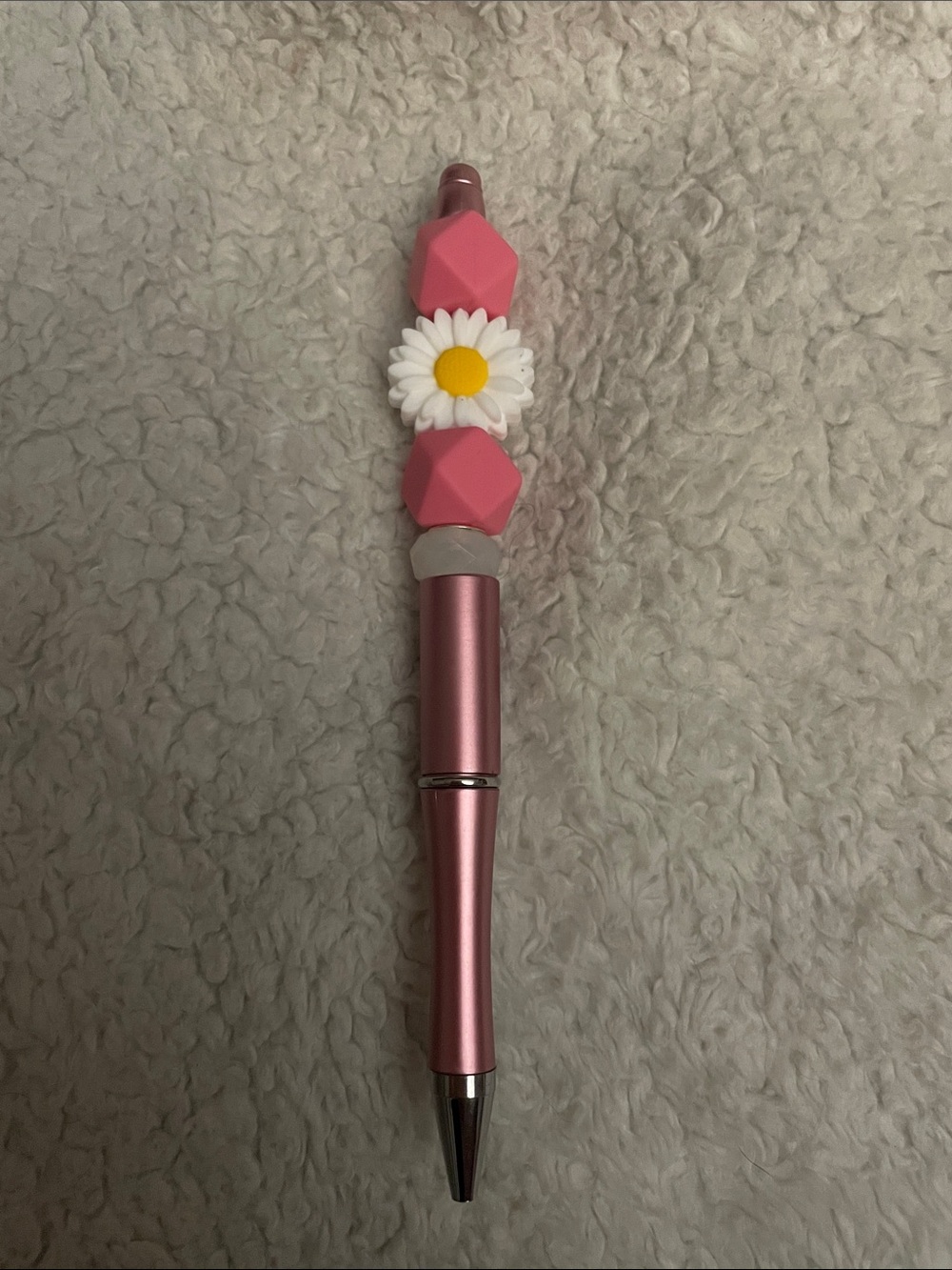 Pink Daisy Beaded Pen